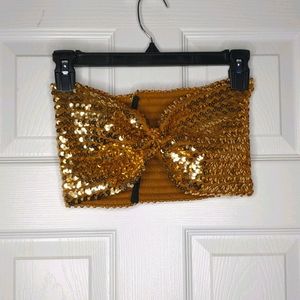Gold Sequin Tube Top